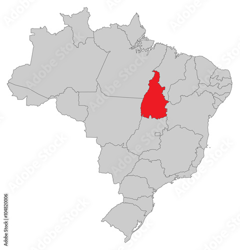 Karte von Brasilien - Tocantins