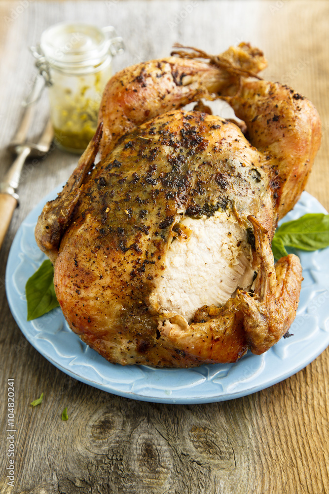 Baked chicken with pesto sauce Baked chicken with pesto sauce