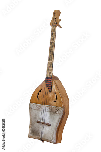 Sherter  Kazakh and ancient Turkic stringed musical instrument isolated on white background photo