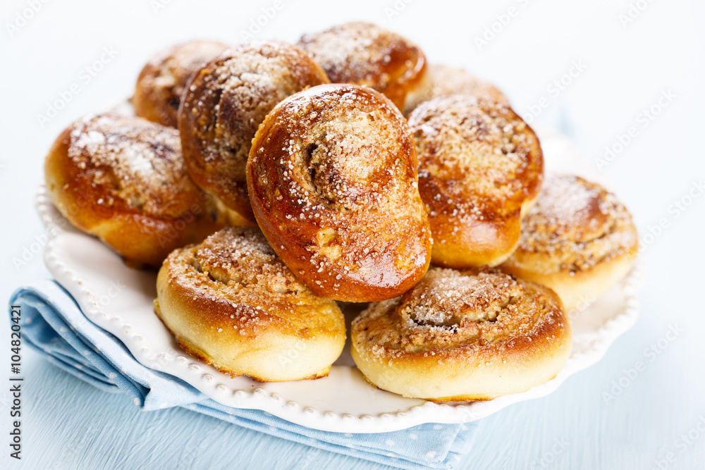 Homemade rolls with hazelnut and spices