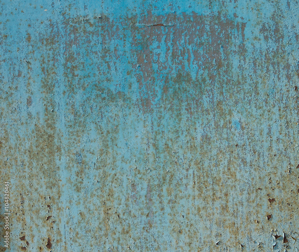 Blue background.Paint on metal Blue background.Paint on metal
