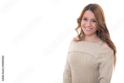 lächelnde frau mit langem haar photo