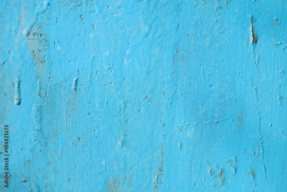 Blue background.Paint on metal Blue background.Paint on metal