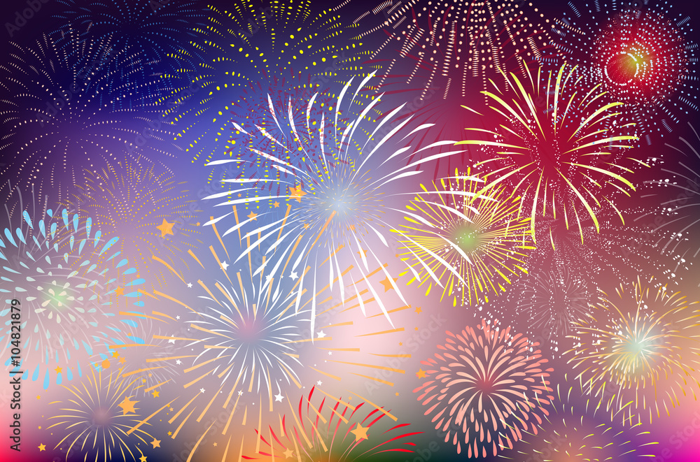 Fototapeta premium fireworks and happy new year