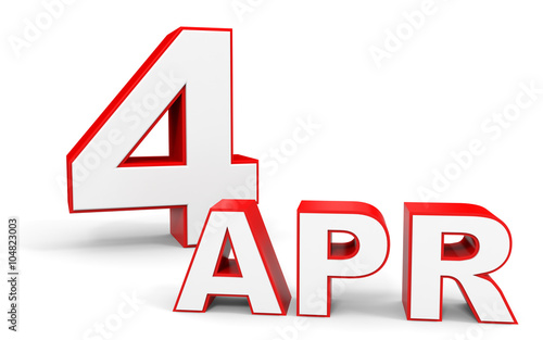 Free Download April 4. 3d text on white background. - GFXLoad