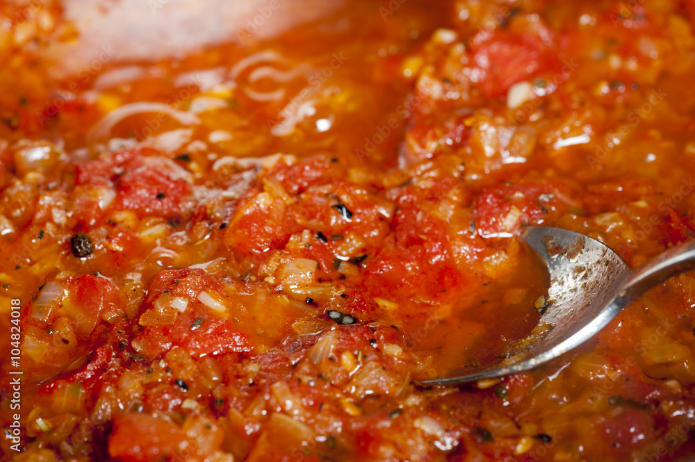 Brewed red sauce, lecho. Preparation of the marinade. Brewed red sauce, lecho. Preparation of the marinade.