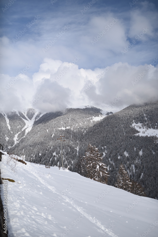 Obraz premium neve paesaggio invernale nevicata freddo neve fresca