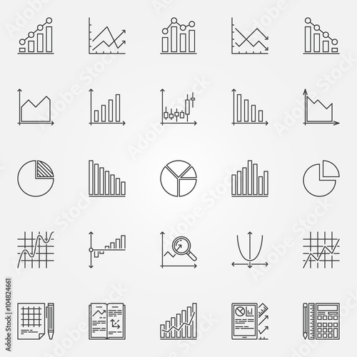 Statistics icons set