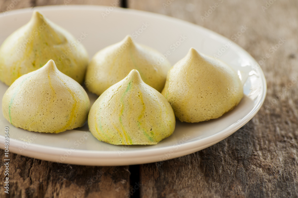 Meringue cookies. Selective focus Meringue cookies. Selective focus