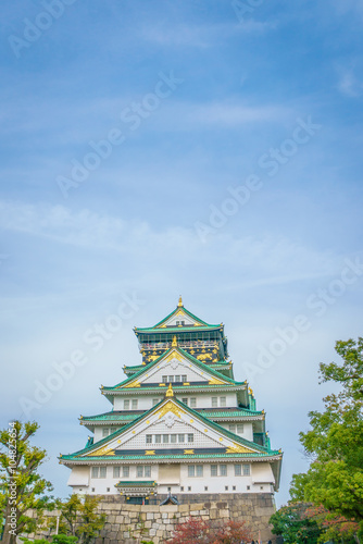Osaka castle in Osaka Japan