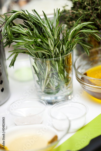 Wallpaper Mural On the table in the cup is a bundle of rosemary. Torontodigital.ca