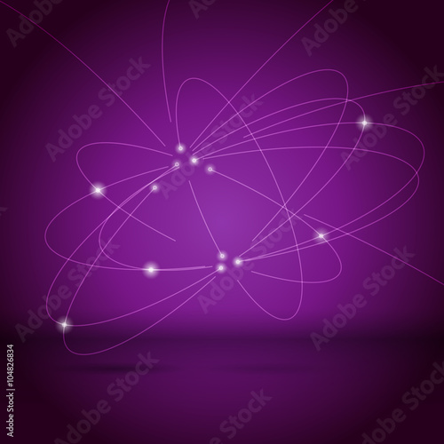 Vector orbit lines. Modern pattern with round stripes and points. Abstract crossing circle lines. Stylish lines and points technology illustration. Isolate digital elements.