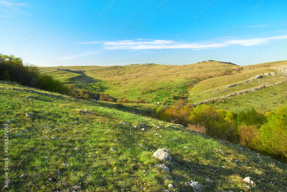 Hills with cloudscape