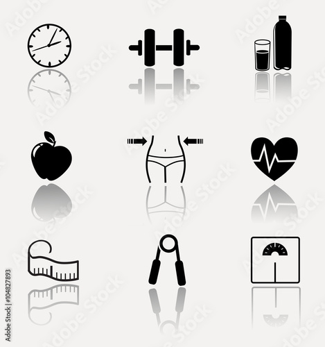 Fitness vector icon set.