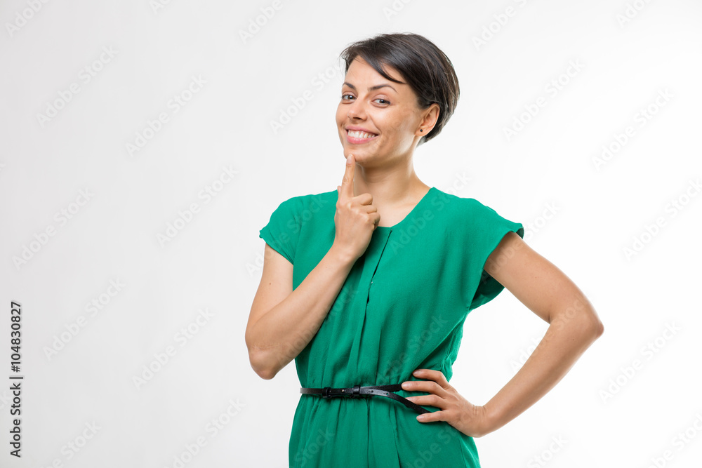 Young, elegant, attractive woman in a dress Young, elegant, attractive woman in a dress