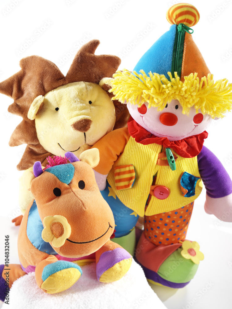 Fototapeta premium CHILDREN'S STUFFED ANIMAL TOYS