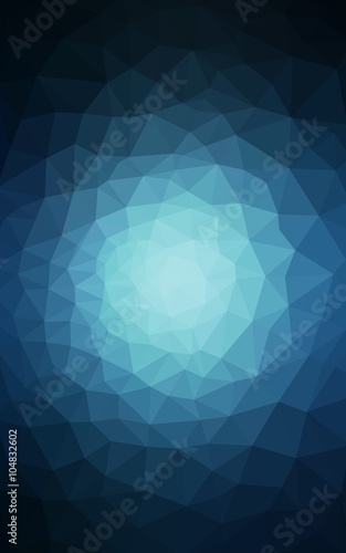 Dark blue polygonal design pattern, which consist of triangles and gradient in origami style.