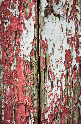 old distressed cracked paint on wood texture background