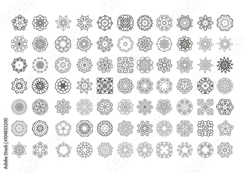 Mandala. Round ornament set. 