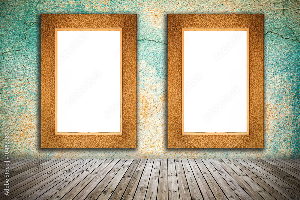 Fototapeta premium Double emtry frame with brick Wall, abstract pattern background.