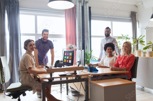 happy creative team in office