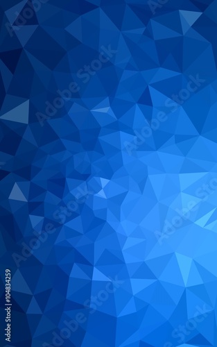 Dark blue polygonal design pattern, which consist of triangles and gradient in origami style.