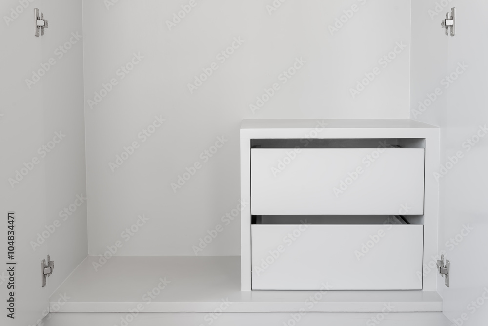 White Drawer in empty cupboard White Drawer in empty cupboard