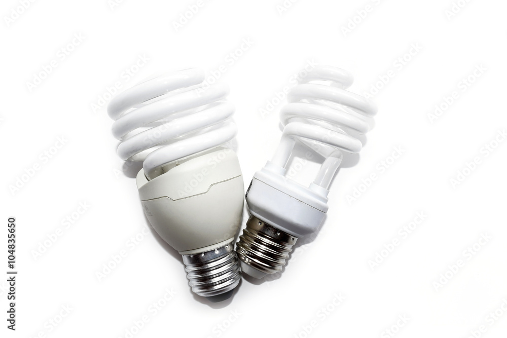 Compact fluorescent lamps isolate on white background Compact fluorescent lamps isolate on white background