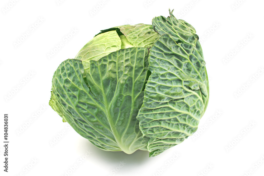 Fresh young cabbage isolated on white Fresh young cabbage isolated on white