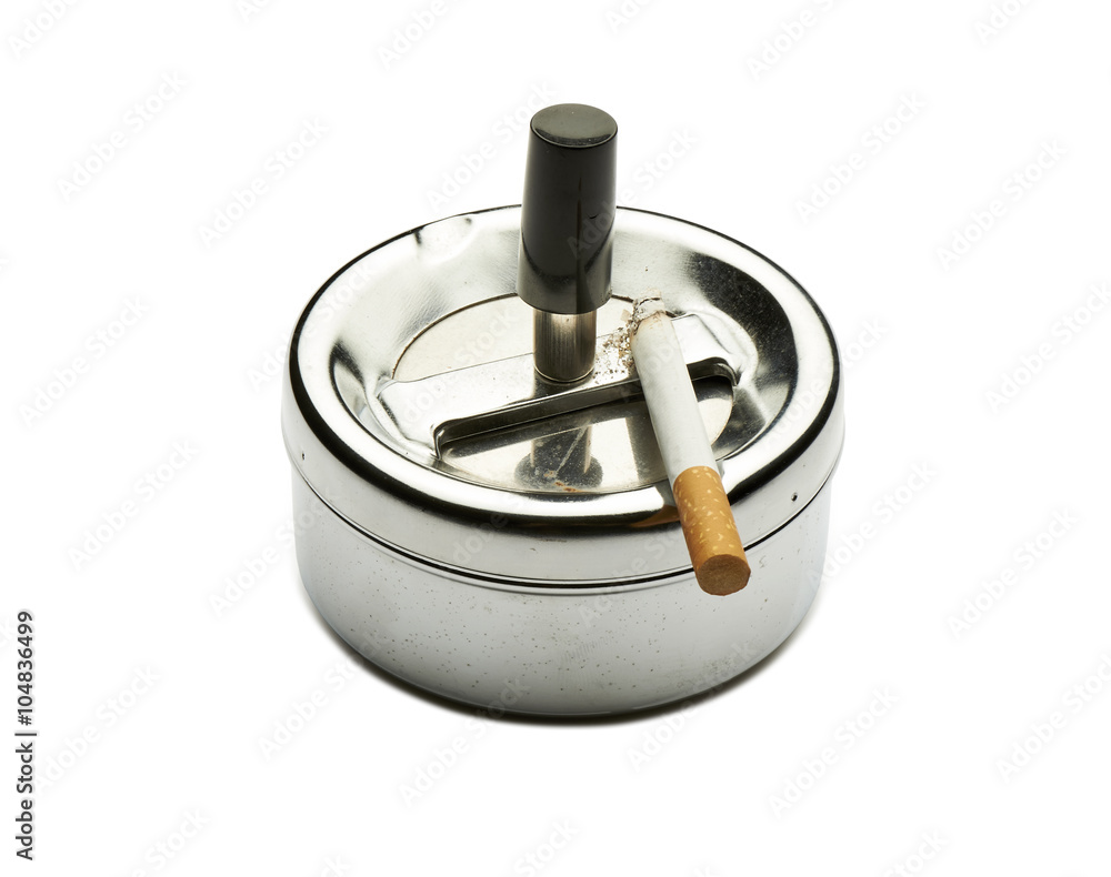 Bad addiction. Ashtray and cigarette Bad addiction. Ashtray and cigarette