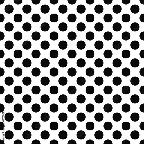Seamless black white polka dot pattern