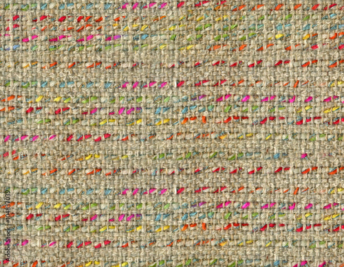 Beige fabric with colorful stripes