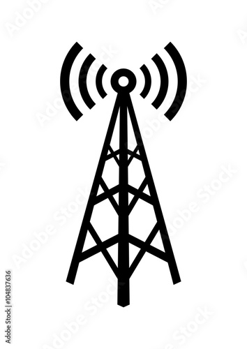 Black transmitter icon on white background