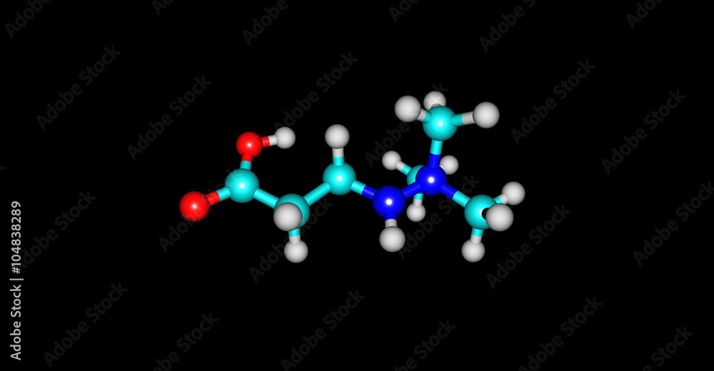 Meldonium molecular structure isolated on black Meldonium molecular structure isolated on black