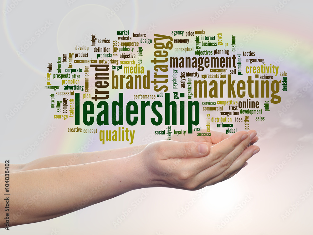 Conceptual business word cloud over rainbow Conceptual business word cloud over rainbow