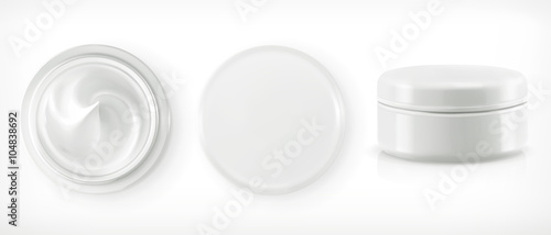 Round packaging of cream, vector object