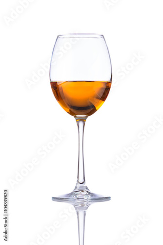 Glass White Wine Isolated White