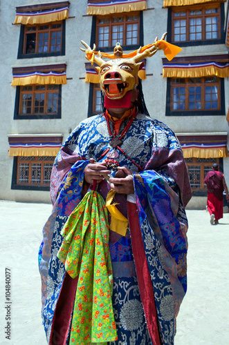 Cham Dance in Lamayuru Gompa in Ladakh, North India photo