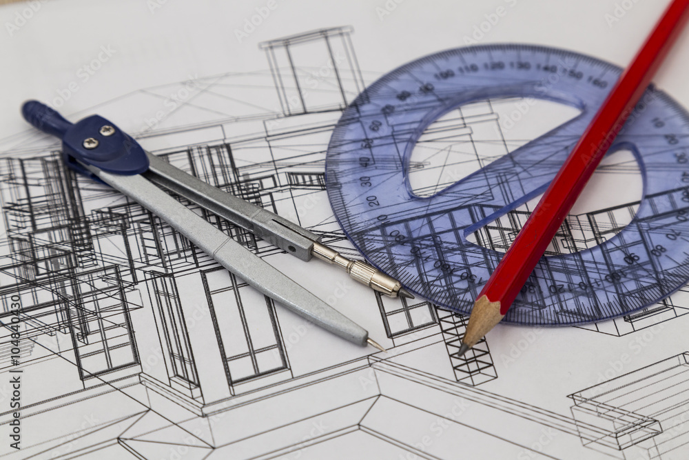 Tableau sur toile Blueprint