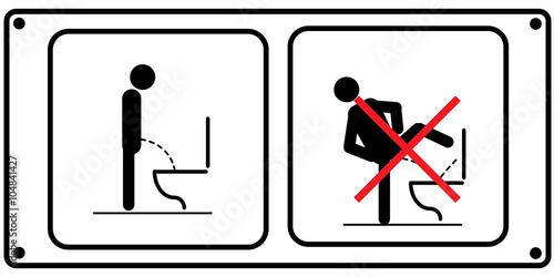 Toilet rules stickers set