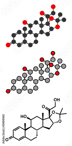 Desonide topical corticosteroid drug molecule.