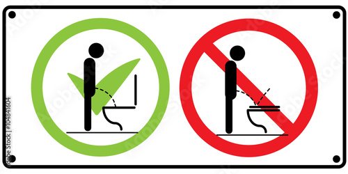 Toilet rules stickers set