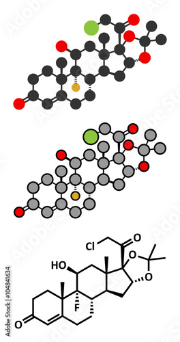 Halcinonide topical corticosteroid drug molecule.