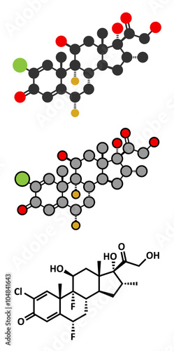 Halometasone topical corticosteroid drug molecule.