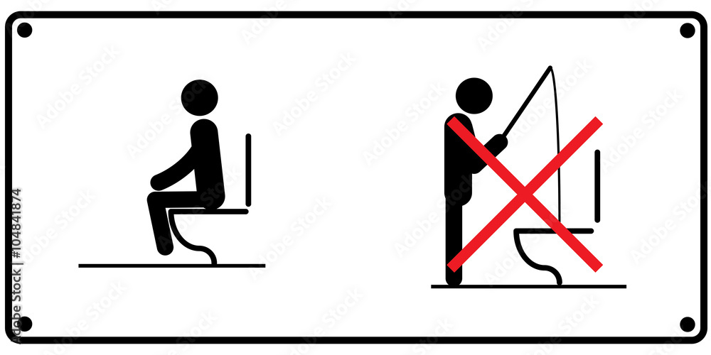Fototapeta premium Toilet rules stickers set