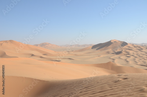Sand dunes and foot print Oman desert