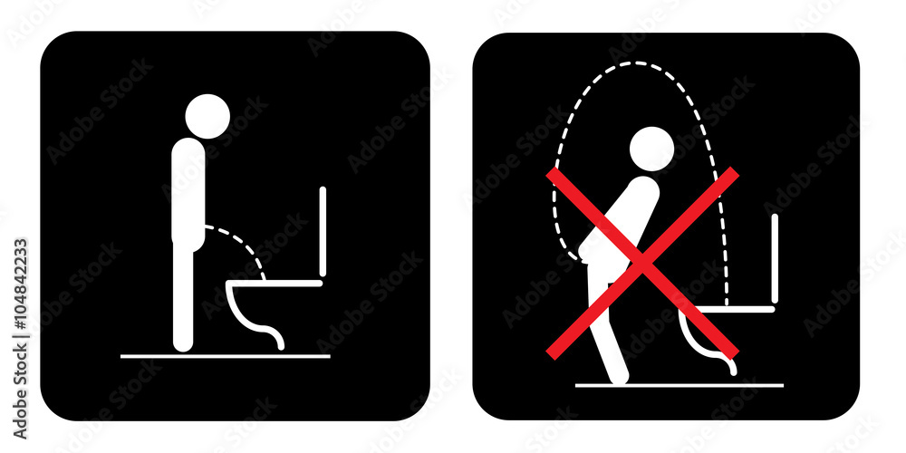 Toilet rules stickers set