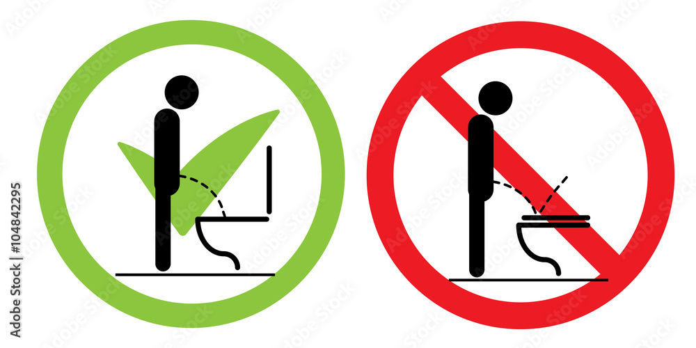 Toilet rules stickers set