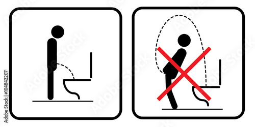 Toilet rules stickers set