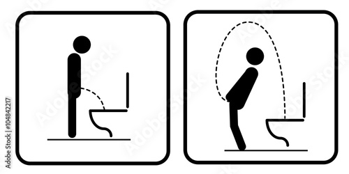 Toilet rules stickers set